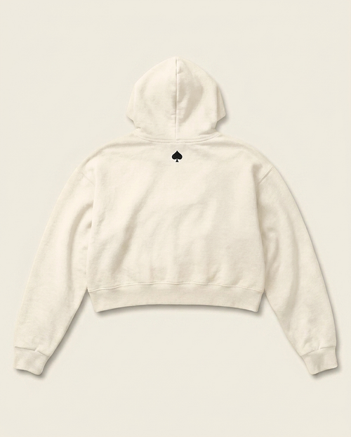 Hoodie Cropped Crème — packshot dos
