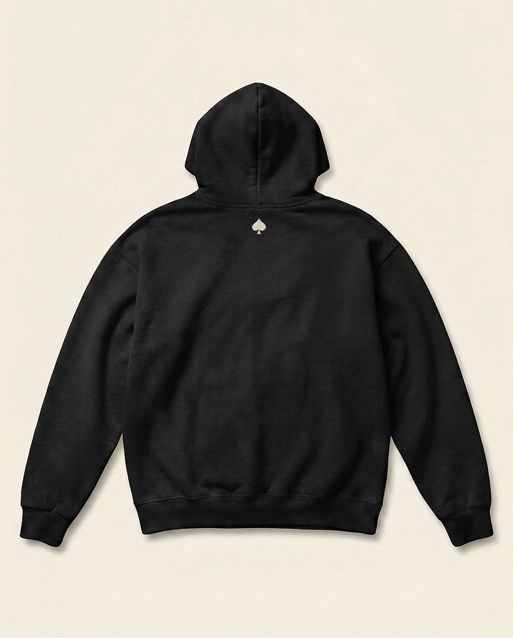Hoodie Noir — packshot dos (brodé)