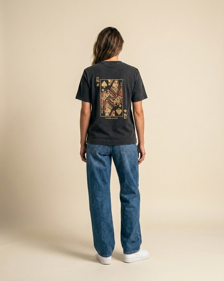 POKER QUEEN Vintage Black · T-shirt Femme