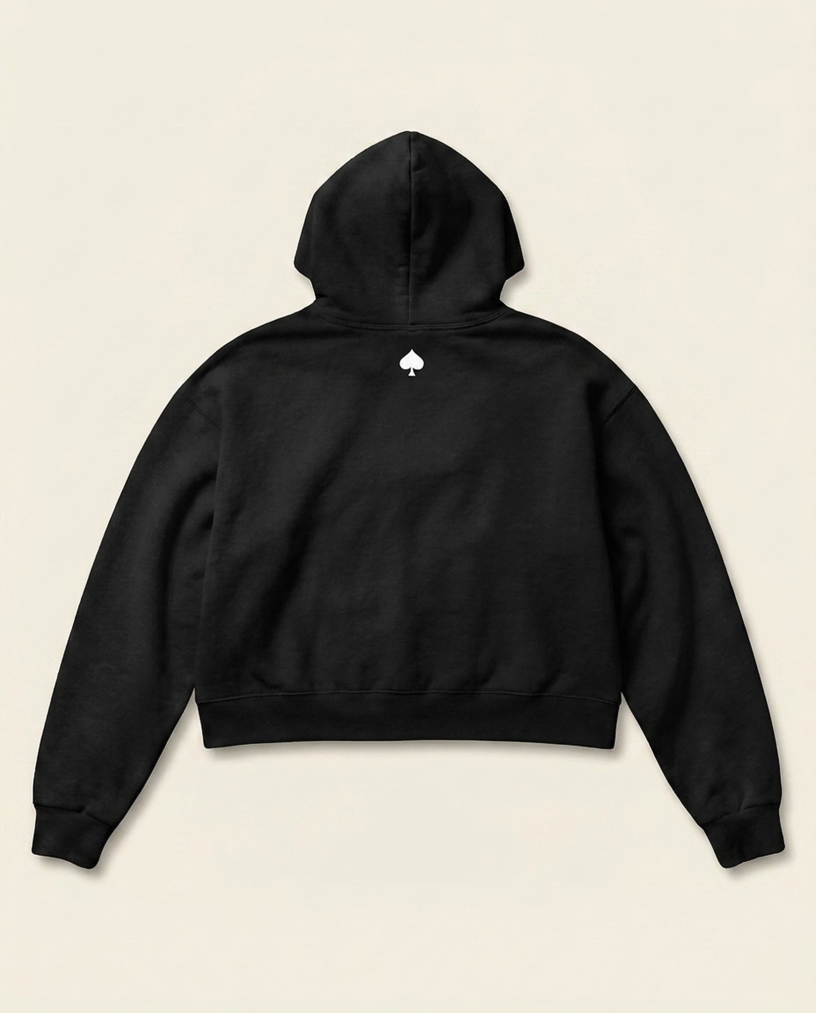 Hoodie Cropped Noir — packshot dos