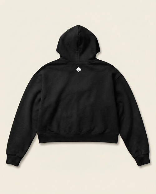 Hoodie Cropped Noir — packshot dos