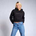 Hoodie Poker Cropped Femme - Black Edition