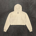 Hoodie Poker Cropped Femme - White Edition